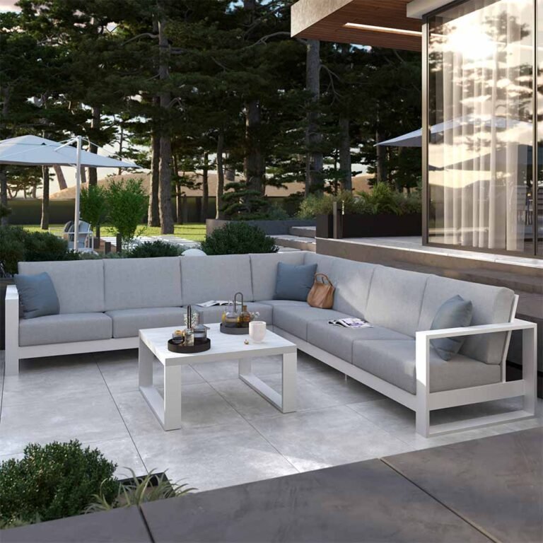 Conjunto esquinero de jardín Athena de aluminio